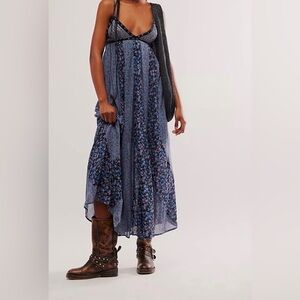 Free People Forever Time Dress Black Combo XS NWT